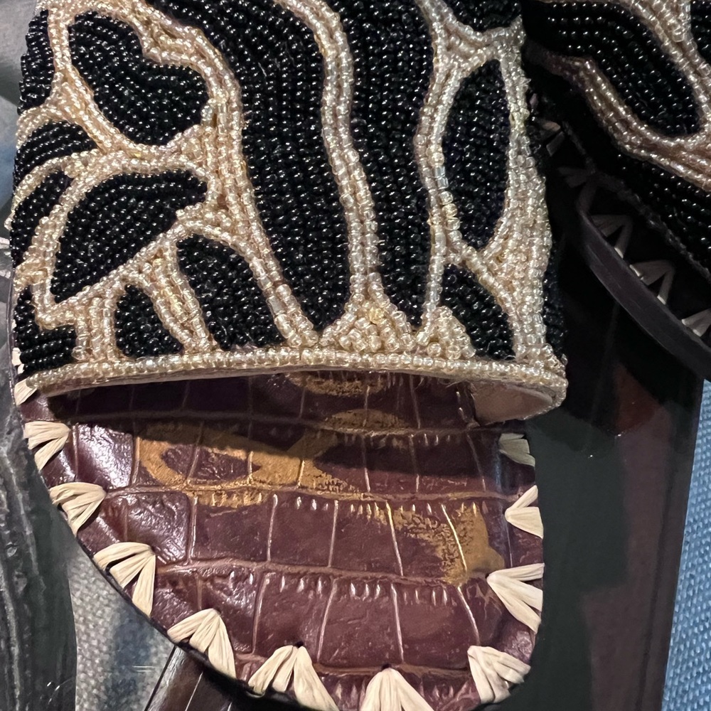 Sam Edelman sandals beautiful zebra beads detail used gently true to size - Picture 13 of 17